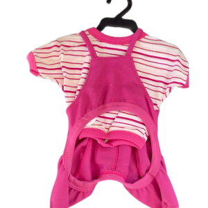 jardineira listrada pink